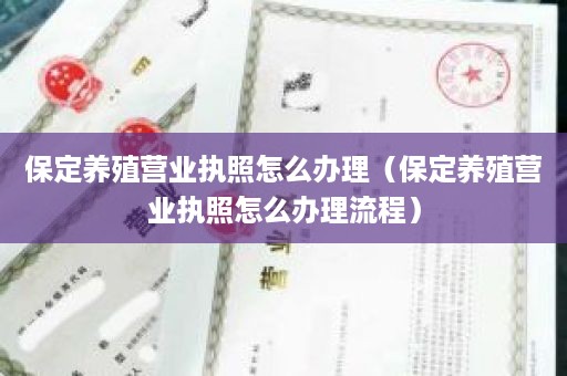 保定养殖营业执照怎么办理（保定养殖营业执照怎么办理流程）