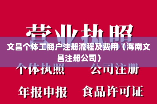 文昌个体工商户注册流程及费用（海南文昌注册公司）