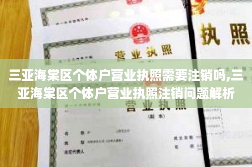 三亚海棠区个体户营业执照需要注销吗,三亚海棠区个体户营业执照注销问题解析