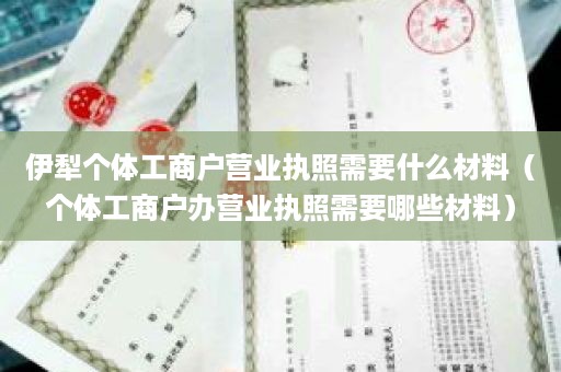 伊犁个体工商户营业执照需要什么材料（个体工商户办营业执照需要哪些材料）