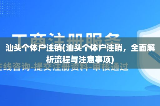 汕头个体户注销(汕头个体户注销，全面解析流程与注意事项)