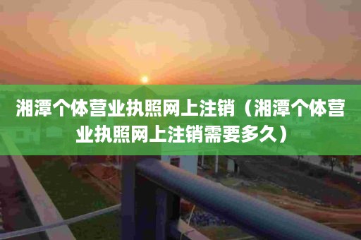 湘潭个体营业执照网上注销（湘潭个体营业执照网上注销需要多久）