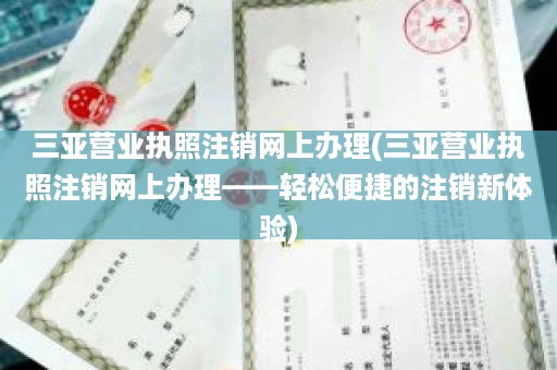 三亚营业执照注销网上办理(三亚营业执照注销网上办理——轻松便捷的注销新体验)