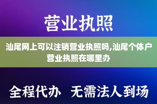 汕尾网上可以注销营业执照吗,汕尾个体户营业执照在哪里办