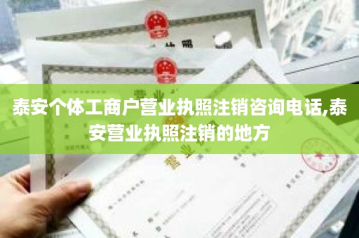 泰安个体工商户营业执照注销咨询电话,泰安营业执照注销的地方