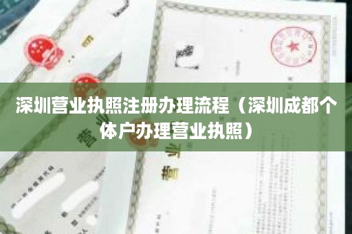 深圳营业执照注册办理流程（深圳成都个体户办理营业执照）