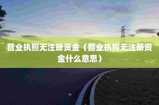 营业执照无注册资金（营业执照无注册资金什么意思）