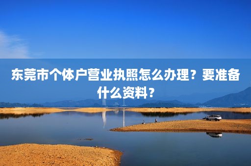 东莞市个体户营业执照怎么办理？要准备什么资料？