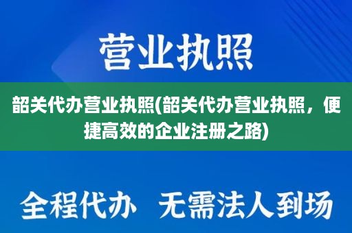 韶关代办营业执照(韶关代办营业执照，便捷高效的企业注册之路)