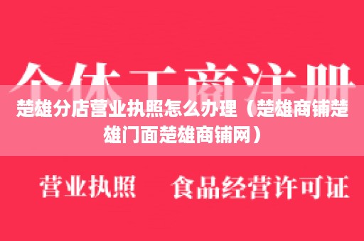 楚雄分店营业执照怎么办理（楚雄商铺楚雄门面楚雄商铺网）