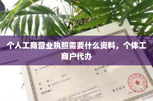 个人工商营业执照需要什么资料，个体工商户代办