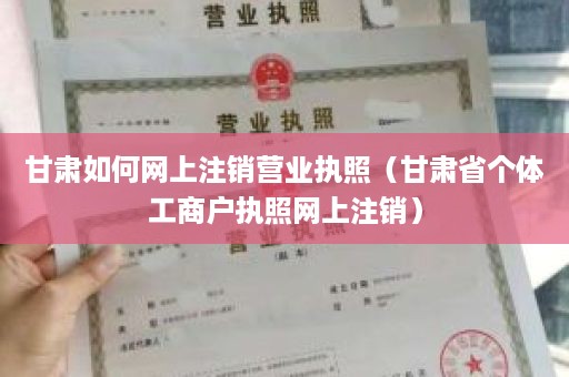 甘肃如何网上注销营业执照（甘肃省个体工商户执照网上注销）