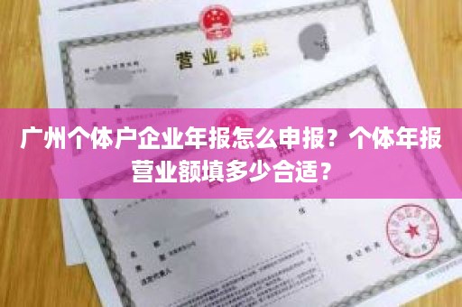 广州个体户企业年报怎么申报？个体年报营业额填多少合适？