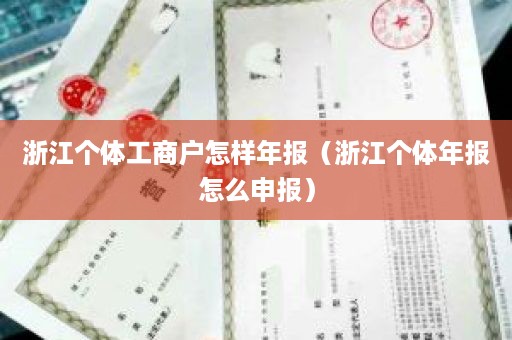 浙江个体工商户怎样年报（浙江个体年报怎么申报）