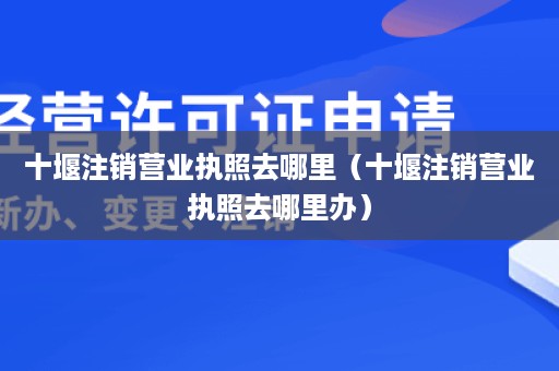 十堰注销营业执照去哪里（十堰注销营业执照去哪里办）