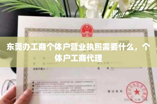 东莞办工商个体户营业执照需要什么，个体户工商代理