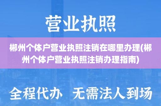 郴州个体户营业执照注销在哪里办理(郴州个体户营业执照注销办理指南)