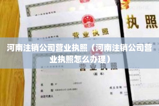 河南注销公司营业执照（河南注销公司营业执照怎么办理）