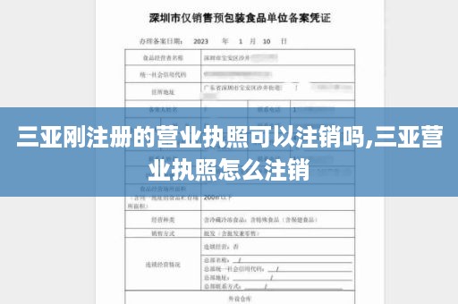 三亚刚注册的营业执照可以注销吗,三亚营业执照怎么注销