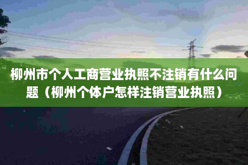 柳州市个人工商营业执照不注销有什么问题（柳州个体户怎样注销营业执照）