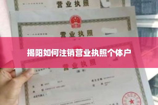 揭阳如何注销营业执照个体户