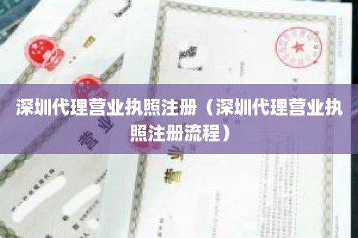 深圳代理营业执照注册（深圳代理营业执照注册流程）