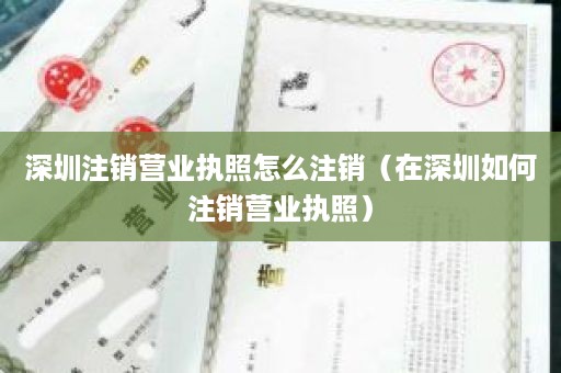 深圳注销营业执照怎么注销（在深圳如何注销营业执照）