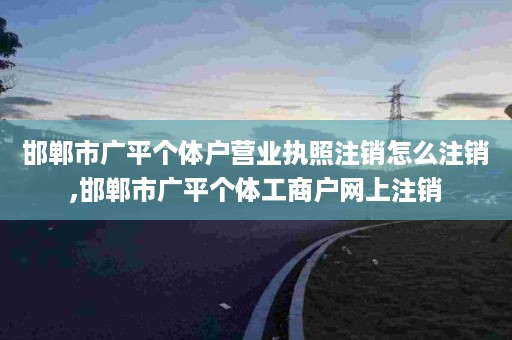 邯郸市广平个体户营业执照注销怎么注销,邯郸市广平个体工商户网上注销