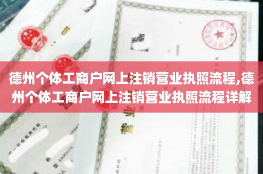 德州个体工商户网上注销营业执照流程,德州个体工商户网上注销营业执照流程详解