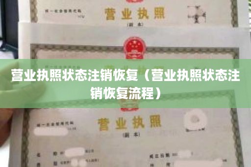 营业执照状态注销恢复（营业执照状态注销恢复流程）