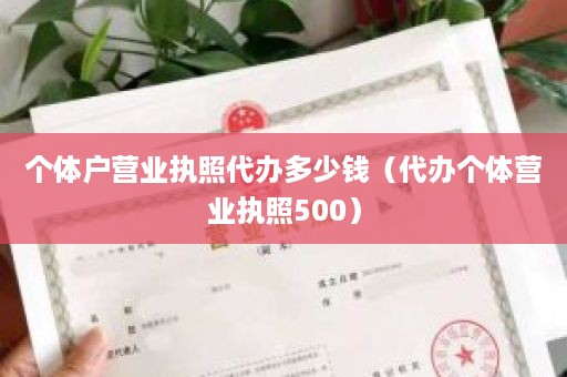 个体户营业执照代办多少钱（代办个体营业执照500）