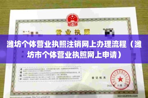 潍坊个体营业执照注销网上办理流程（潍坊市个体营业执照网上申请）