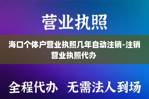 海口个体户营业执照几年自动注销-注销营业执照代办 