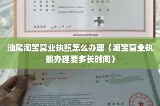 汕尾淘宝营业执照怎么办理（淘宝营业执照办理要多长时间）