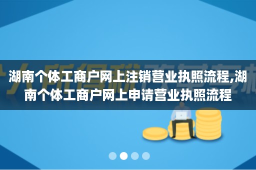 湖南个体工商户网上注销营业执照流程,湖南个体工商户网上申请营业执照流程