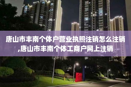 唐山市丰南个体户营业执照注销怎么注销,唐山市丰南个体工商户网上注销