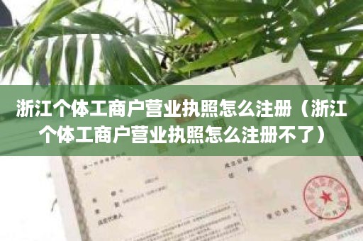 浙江个体工商户营业执照怎么注册（浙江个体工商户营业执照怎么注册不了）