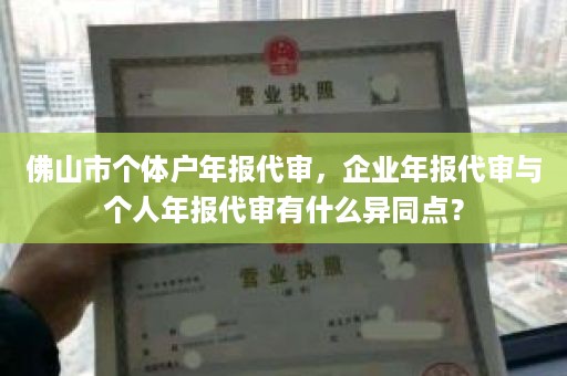 佛山市个体户年报代审，企业年报代审与个人年报代审有什么异同点？