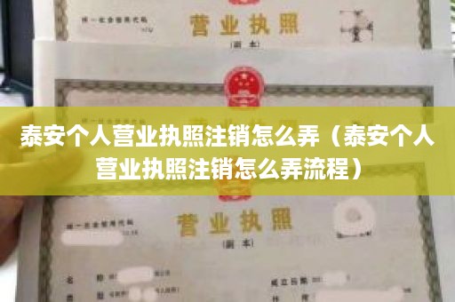 泰安个人营业执照注销怎么弄（泰安个人营业执照注销怎么弄流程）