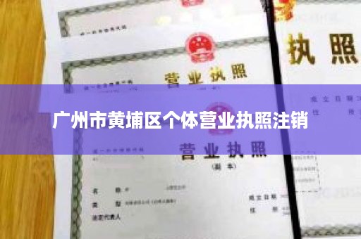 广州市黄埔区个体营业执照注销