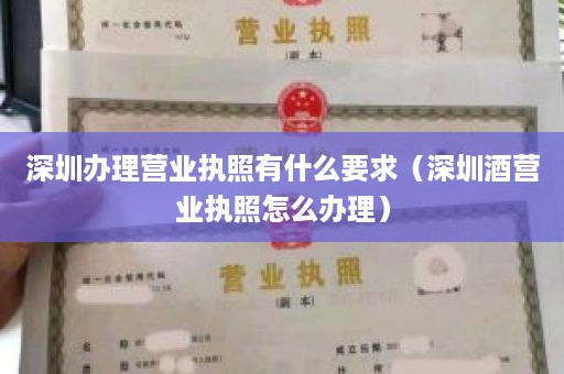 深圳办理营业执照有什么要求（深圳酒营业执照怎么办理）