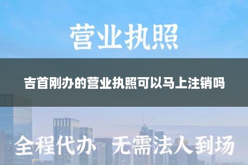 吉首刚办的营业执照可以马上注销吗