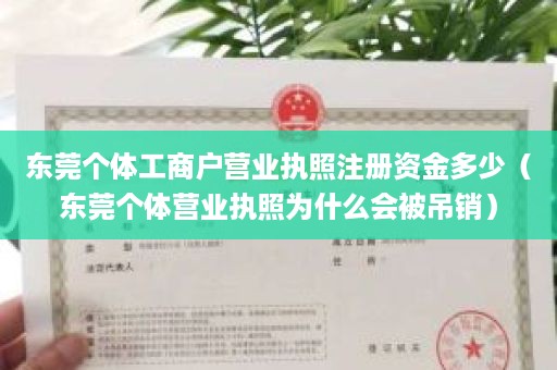 东莞个体工商户营业执照注册资金多少（东莞个体营业执照为什么会被吊销）