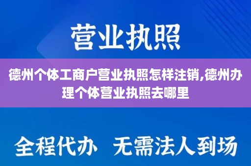 德州个体工商户营业执照怎样注销,德州办理个体营业执照去哪里