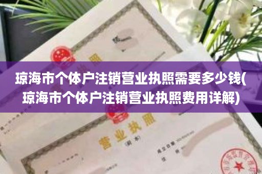 琼海市个体户注销营业执照需要多少钱(琼海市个体户注销营业执照费用详解)