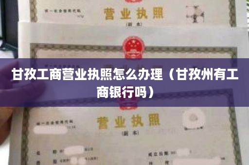 甘孜工商营业执照怎么办理（甘孜州有工商银行吗）