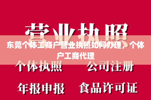 东莞个体工商户营业执照如何办理，个体户工商代理