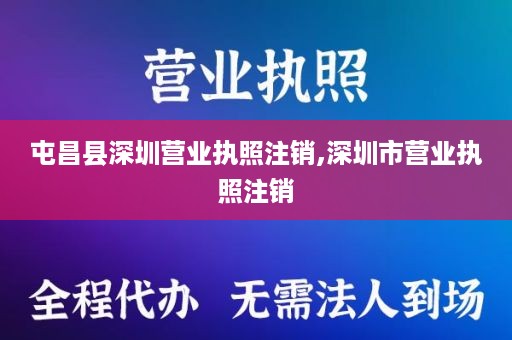 屯昌县深圳营业执照注销,深圳市营业执照注销