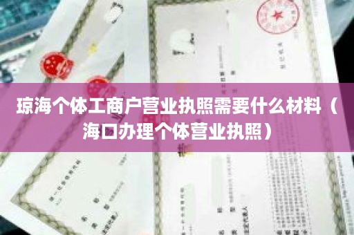 琼海个体工商户营业执照需要什么材料（海口办理个体营业执照）