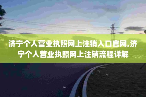 济宁个人营业执照网上注销入口官网,济宁个人营业执照网上注销流程详解